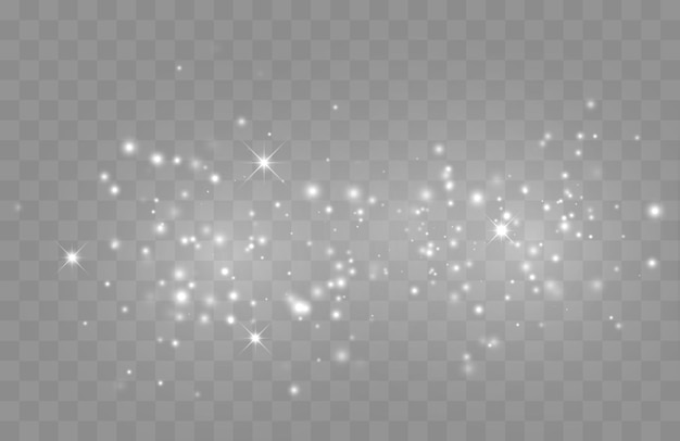 Efecto de brillo de estrellas brillantes aislado sobre fondo transparente Luces mágicas