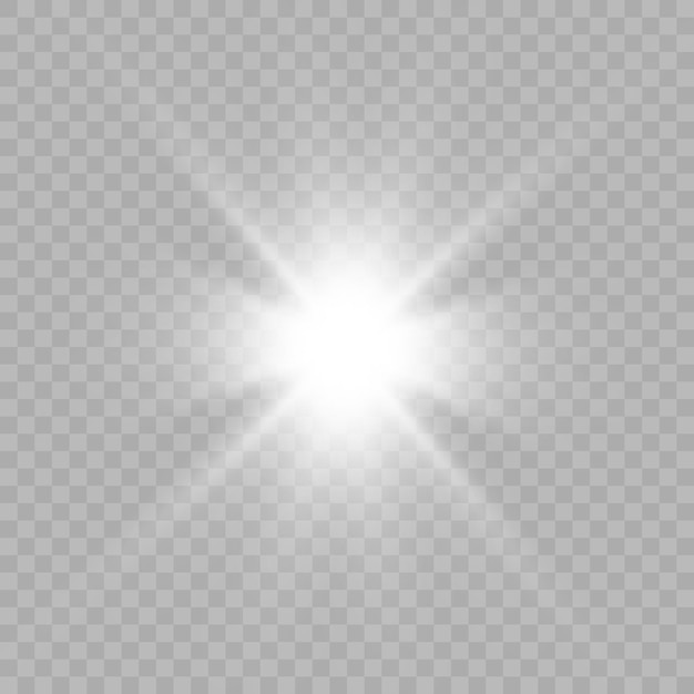 Efecto de brillo frío blanco Un destello de luz brillante Elemento de diseño