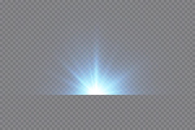 Efecto de brillo. Partículas azules brillantes, estrellas. ilustración vectorial