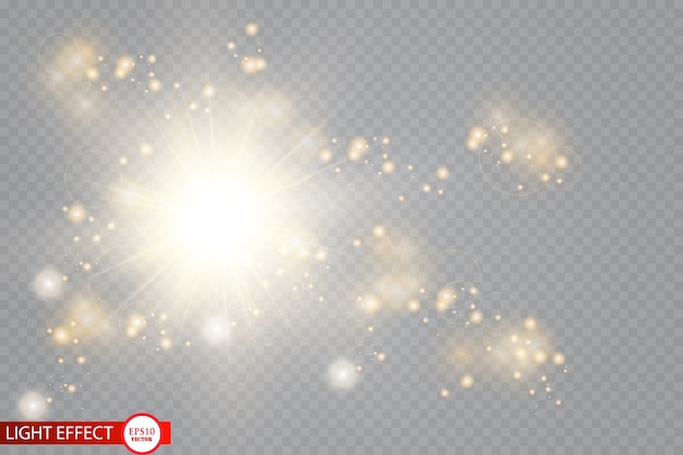 Efecto de brillo. Partículas brillantes de polvo de hadas