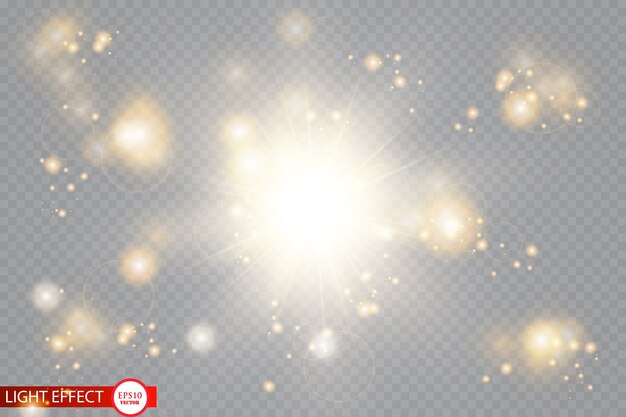 Efecto de brillo. Partículas brillantes de polvo de hadas