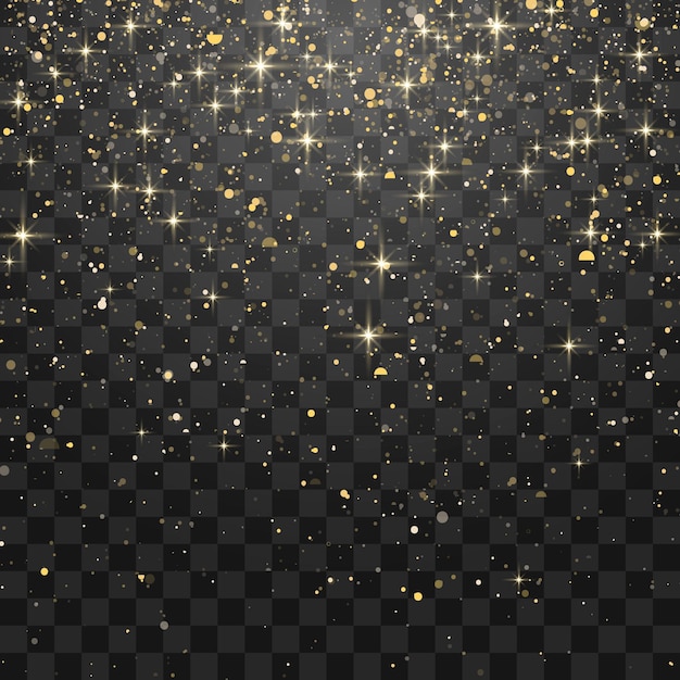Efecto de brillo de partículas de oro brillo sobre fondo png