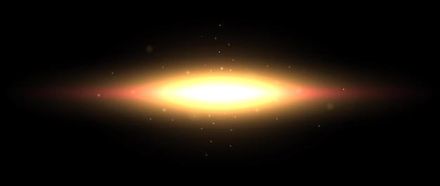 Efecto de brillo planetario Concepto de deslumbramiento de luz solar amarillo naranja Elemento brillante abstracto en el espacio oscuro