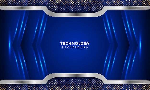 Efecto de capas superpuestas 3D con decoración de luz de color azul
