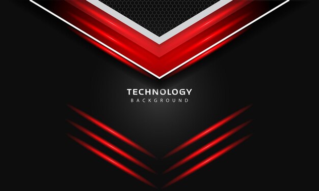 Efecto de capas superpuestas 3D con decoración de luz de color rojo