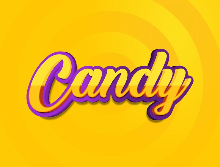 Vector efecto de caramelo vector de efecto de texto editable 3d