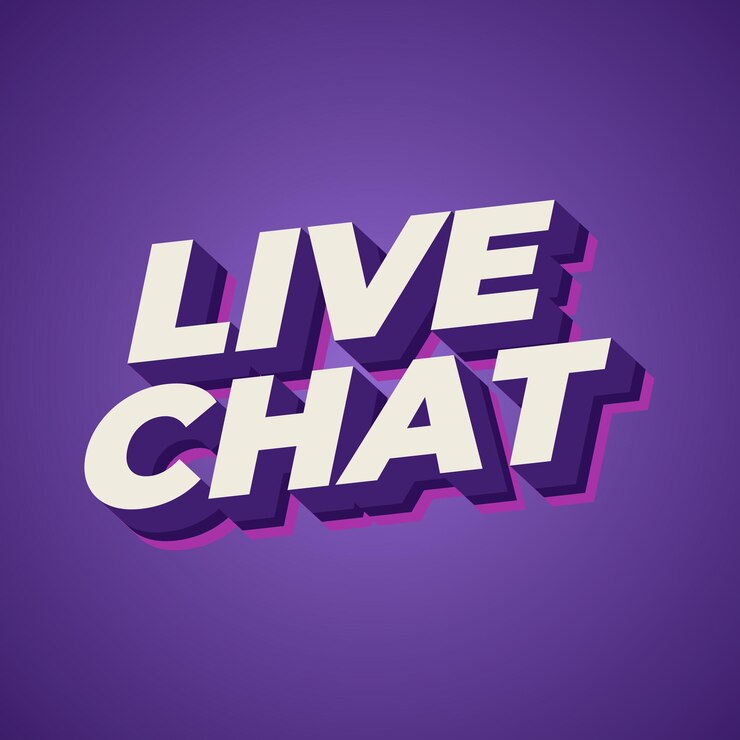 Vector efecto de chat en vivo de texto en negrita y estilo 3d para medios sociales