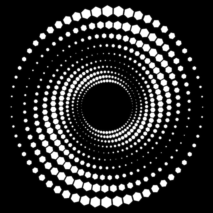 Vector efecto circular con hexágono