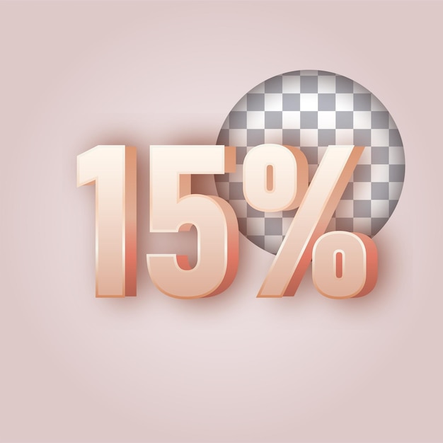Efecto de color mantequilla suave Icono del 15 por ciento con fondo personalizable