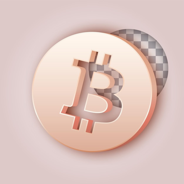 Efecto de color de mantequilla suave Icono de Bitcoin o criptomoneda con fondo personalizable
