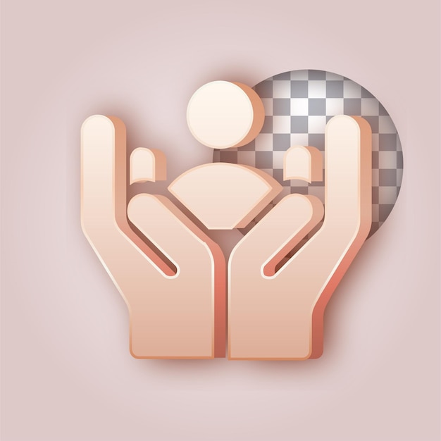 Efecto de color mantequilla suave Icono de cuidado con fondo personalizable