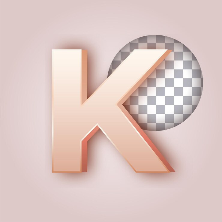 Vector efecto de color mantequilla suave icono de la letra k con fondo personalizable