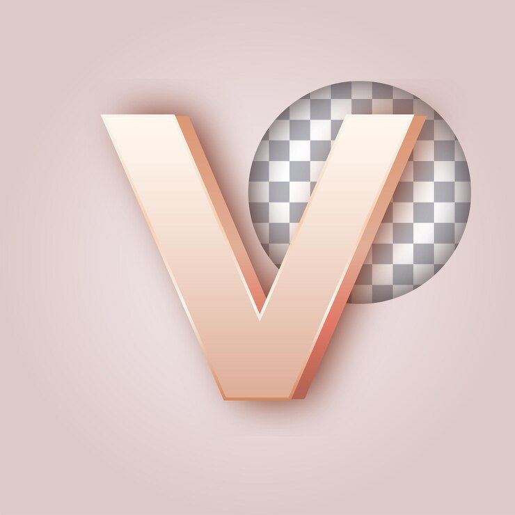Vector efecto de color mantequilla suave icono de letra v con fondo personalizable
