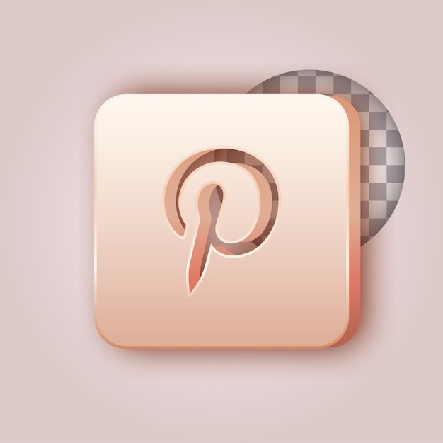 Efecto de color de mantequilla suave Icono de Pinterest con fondo personalizable