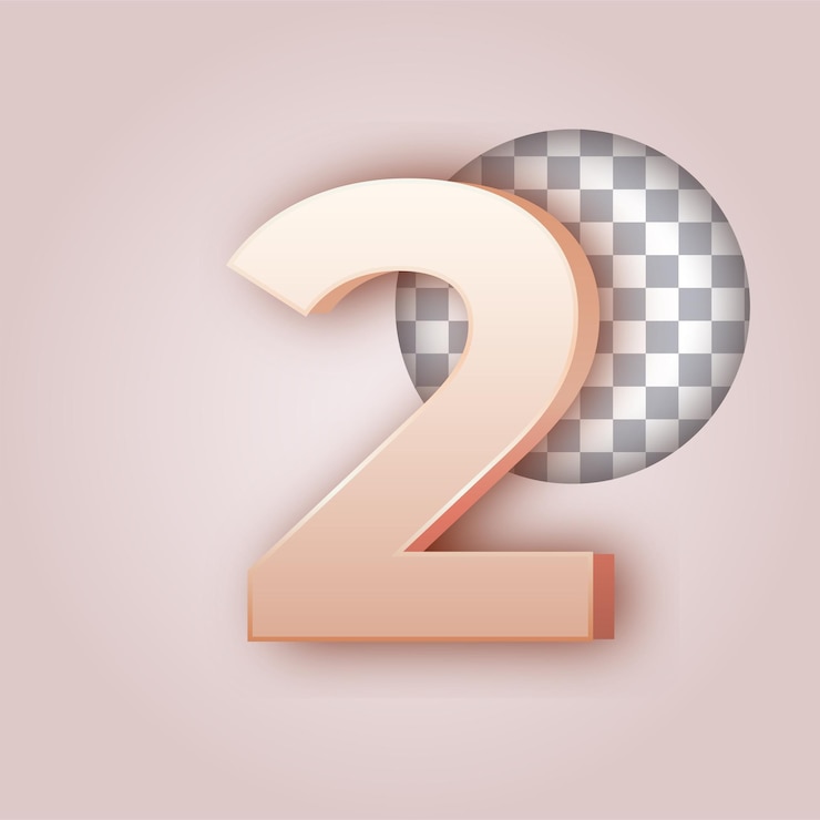 Vector efecto de color mantequilla suave número 2 icono con fondo personalizable