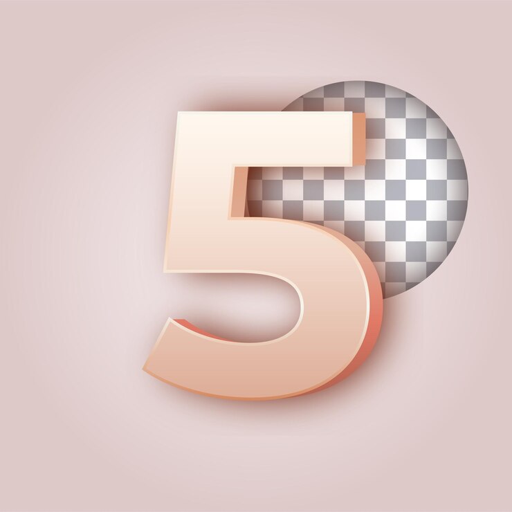 Vector efecto de color mantequilla suave número 5 icono con fondo personalizable