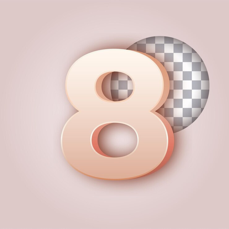 Vector efecto de color mantequilla suave número 8 icono con fondo personalizable