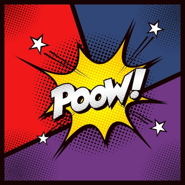 Efecto de cómic de explosión POOW