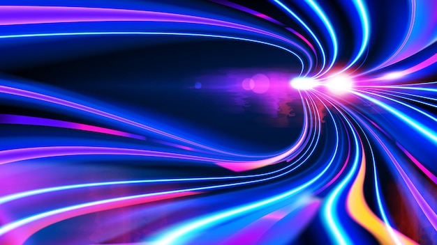 Efecto Cyberpunk Light Trails en Vector