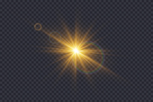 Efecto de destello brillante luz de estrella y explosión