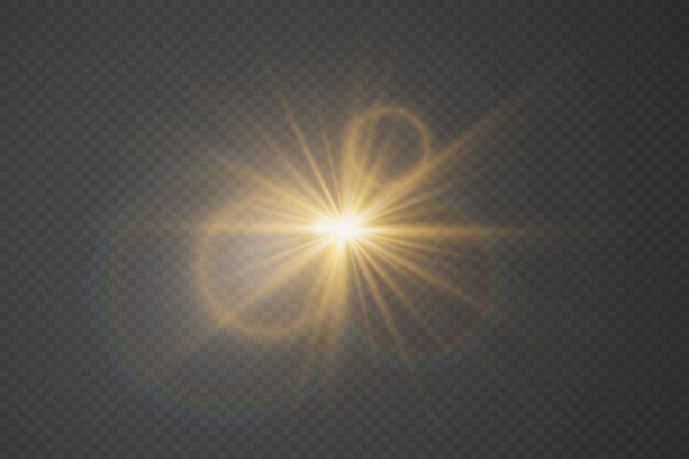 Efecto de destello brillante luz de estrella y explosión