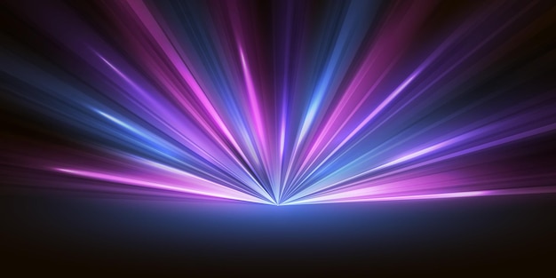 Efecto de destello brillante con rayos y deslumbramiento Efecto de borrón de luz ligera Ilustración vectorial