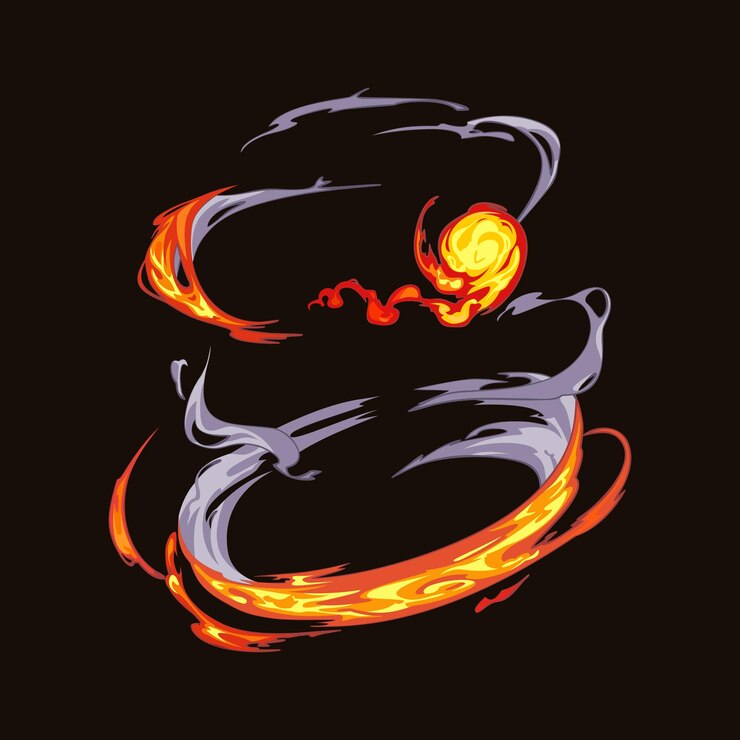 Efecto de dibujos animados de habilidad de humo de fuego