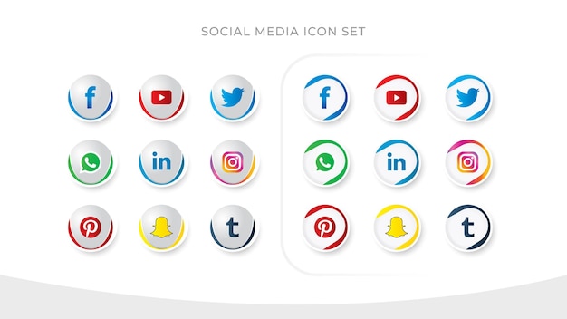 efecto de diseño de icono de redes sociales