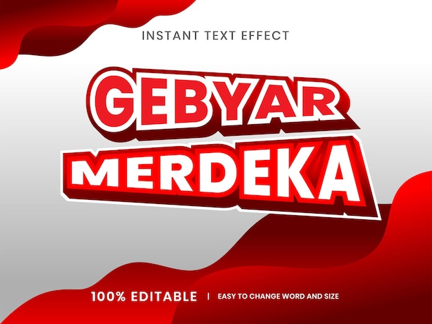 Efecto de distorsión de texto en rojo 3d