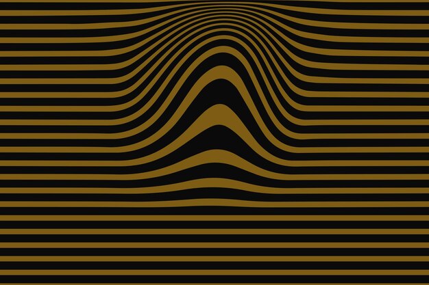 Efecto dominó marrón op art rayas logo vector fondo de cartel de líneas fluidas psicodélicas modernas