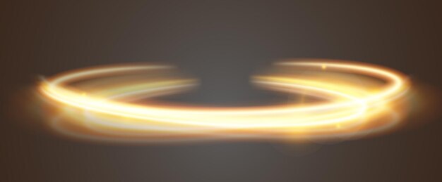 Efecto dorado ligero de líneas brillantes Elemento de diseño brillante de color dorado con rayas brillantes y onduladas