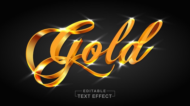 Efecto editable de texto 3d dorado de lujo