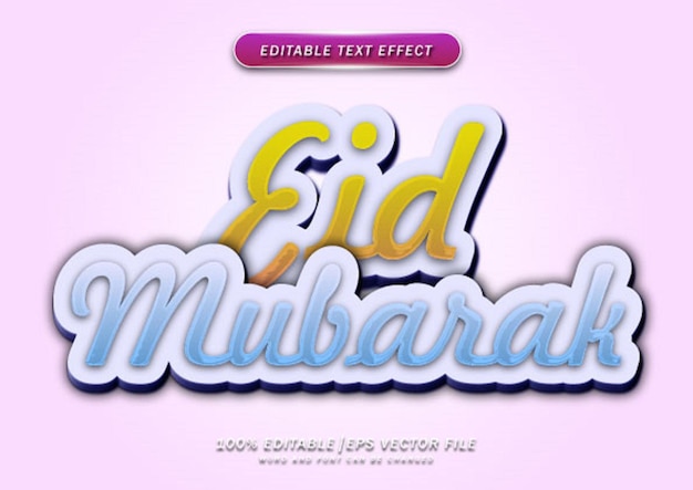 Efecto editable de texto de eid mubarak