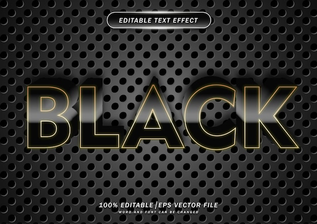 Vector efecto editable de texto negro acero