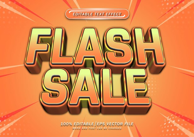 Efecto editable de texto de venta flash