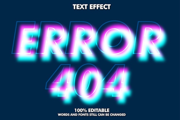 Vector efecto de error de texto de error