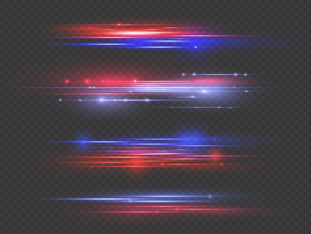 Efecto especial azul rojo, línea de policía de velocidad.