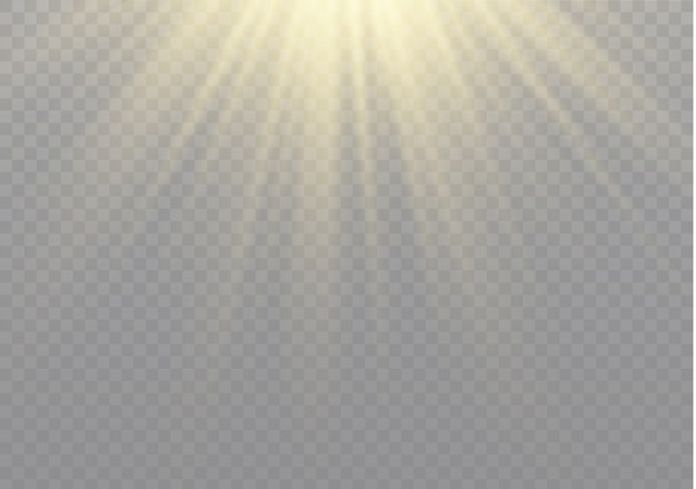 Efecto especial de destello de luz con rayos de luz y destellos mágicos. Conjunto de efectos de luz transparente resplandor, explosión, brillo, chispa, destello de sol.