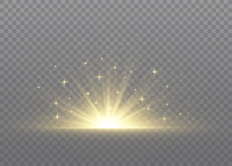 Vector efecto especial de destello de luz con rayos de luz y destellos mágicos. conjunto de efectos de luz transparente resplandor, explosión, brillo, chispa, destello de sol.