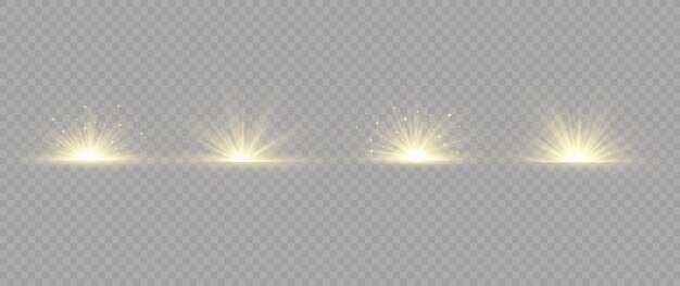 Efecto especial de destello de luz con rayos de luz y destellos mágicos.