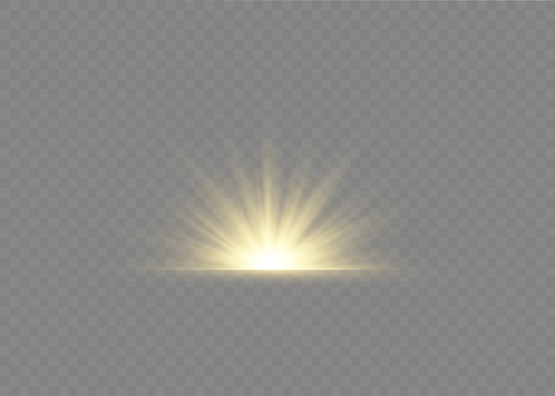 Efecto especial de destello de luz con rayos de luz.