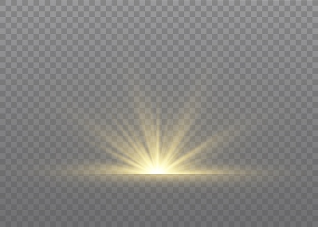 Efecto especial de llamarada de luz con rayos de luz y destellos mágicos.
