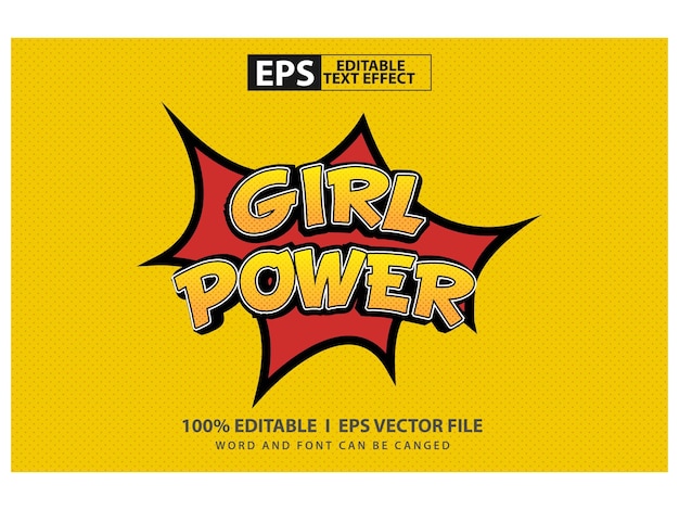 El efecto de estilo cómico de texto super editable para niñas en la web