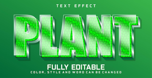 Efecto de estilo editable de planta con textura.