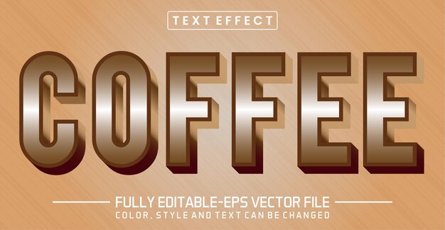 Efecto de estilo editable para el texto de café