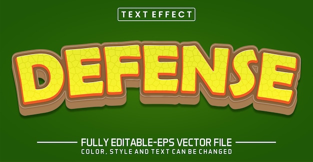 Efecto de estilo editable del texto de defensa