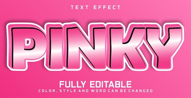Efecto de estilo editable de texto meñique con degradado colorido