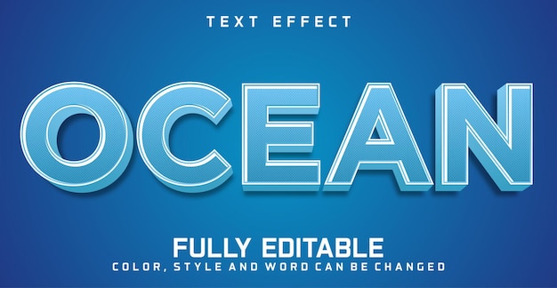 Efecto de estilo editable de texto oceánico concepto colorido