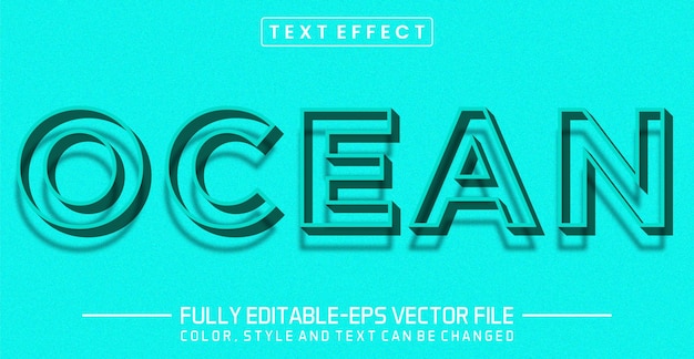 Efecto de estilo editable del texto del océano