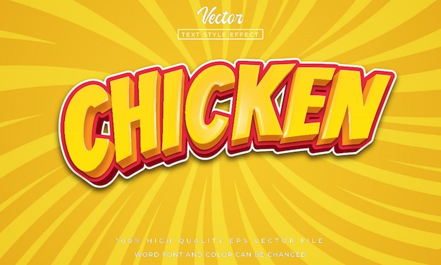 Efecto de estilo editable para el texto de pollo